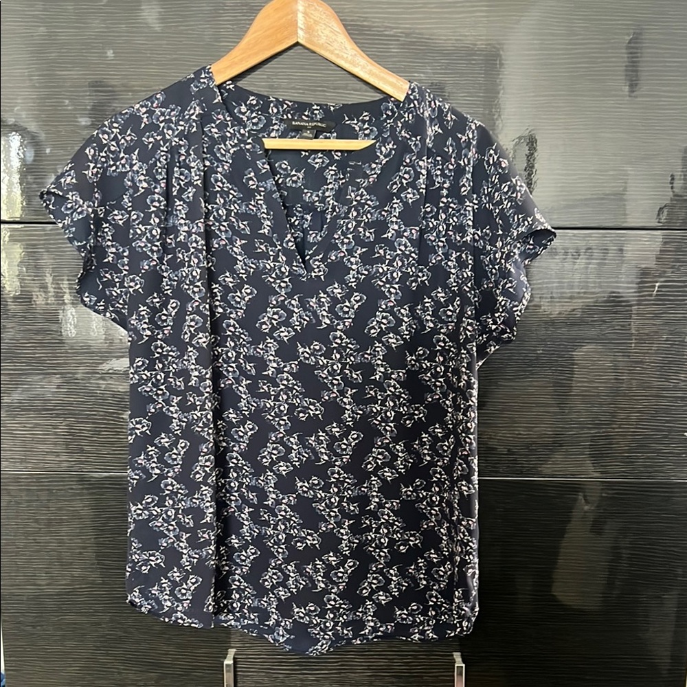 Banana Republic Blue Short Sleeve Boxy Blouse